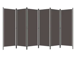 Biombo divisor de 6 paneles gris antracita 300x180 cm ES452576