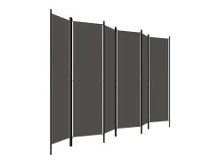 Biombo divisor de 6 paneles gris antracita 300x180 cm ES452576