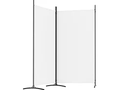 Biombo divisor de 2 paneles de tela blanco 175x180 cm ES359451