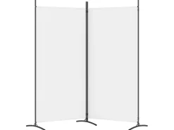 Biombo divisor de 2 paneles de tela blanco 175x180 cm ES359451