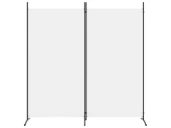 Biombo divisor de 2 paneles de tela blanco 175x180 cm ES359451