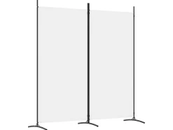 Biombo divisor de 2 paneles de tela blanco 175x180 cm ES359451