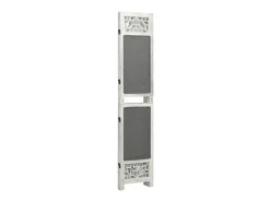 Biombo divisor de 3 paneles de tela gris 105x165 cm ES538932