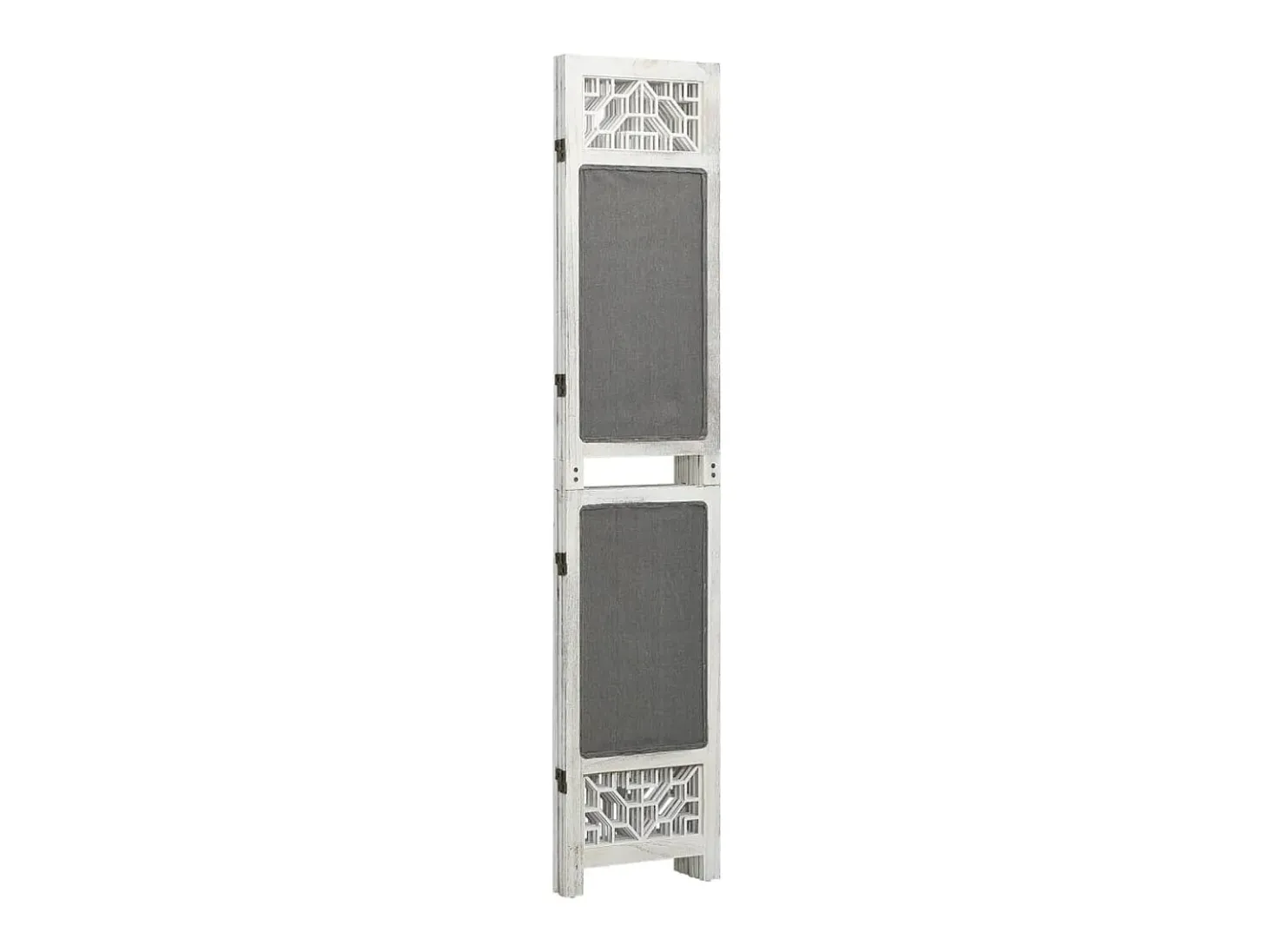 Biombo divisor de 3 paneles de tela gris 105x165 cm ES538932