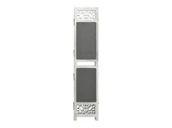 Biombo divisor de 3 paneles de tela gris 105x165 cm ES538932