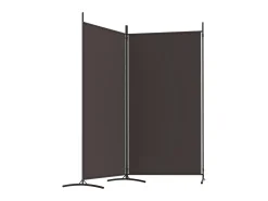 Biombo divisor de 2 paneles de tela marrón 175x180 cm ES904130