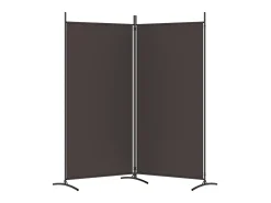 Biombo divisor de 2 paneles de tela marrón 175x180 cm ES904130