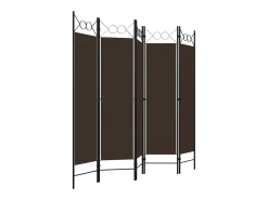 Biombo divisor de 5 paneles marrón 200x180 cm ES148710