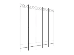 Biombo divisor de 5 paneles de tela blanco 200x200 cm ES741652