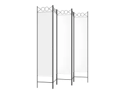 Biombo divisor de 5 paneles de tela blanco 200x200 cm ES741652