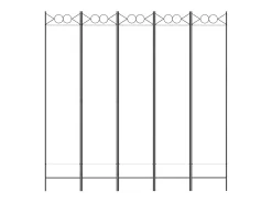 Biombo divisor de 5 paneles de tela blanco 200x200 cm ES741652