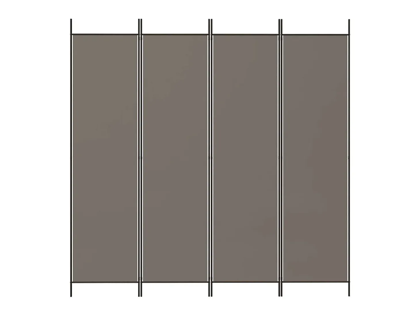Biombo divisor de 4 paneles de tela gris antracita 200x200 cm ES646564