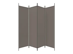 Biombo divisor de 4 paneles de tela gris antracita 200x200 cm ES646564