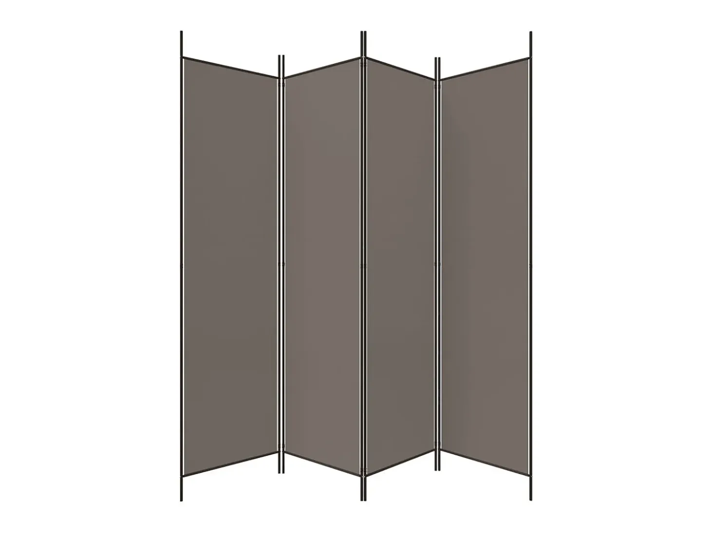 Biombo divisor de 4 paneles de tela gris antracita 200x200 cm ES646564