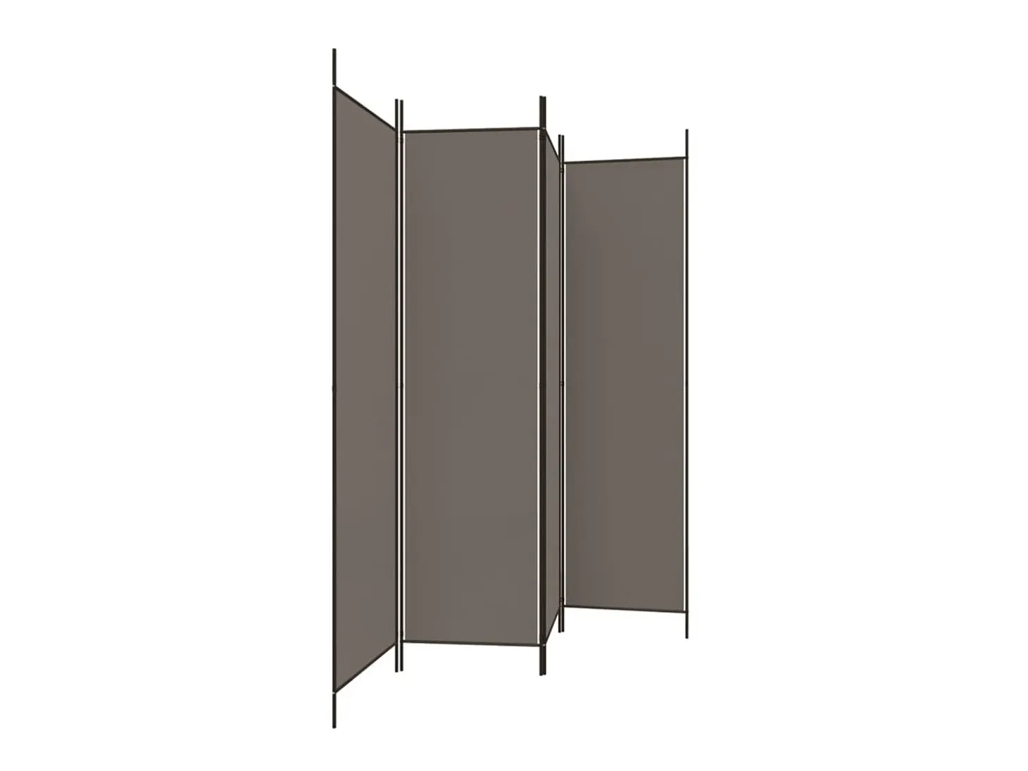 Biombo divisor de 4 paneles de tela gris antracita 200x200 cm ES646564