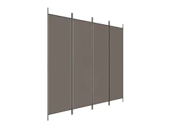 Biombo divisor de 4 paneles de tela gris antracita 200x200 cm ES646564