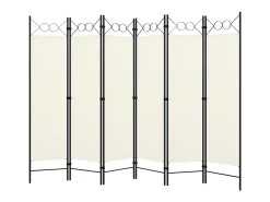 Biombo divisor de 6 paneles blanco 240x180 cm ES233203