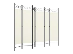 Biombo divisor de 6 paneles blanco 240x180 cm ES233203