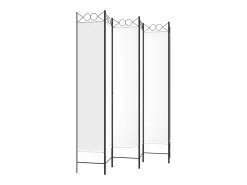 Biombo divisor de 6 paneles de tela blanco 240x220 cm ES681456
