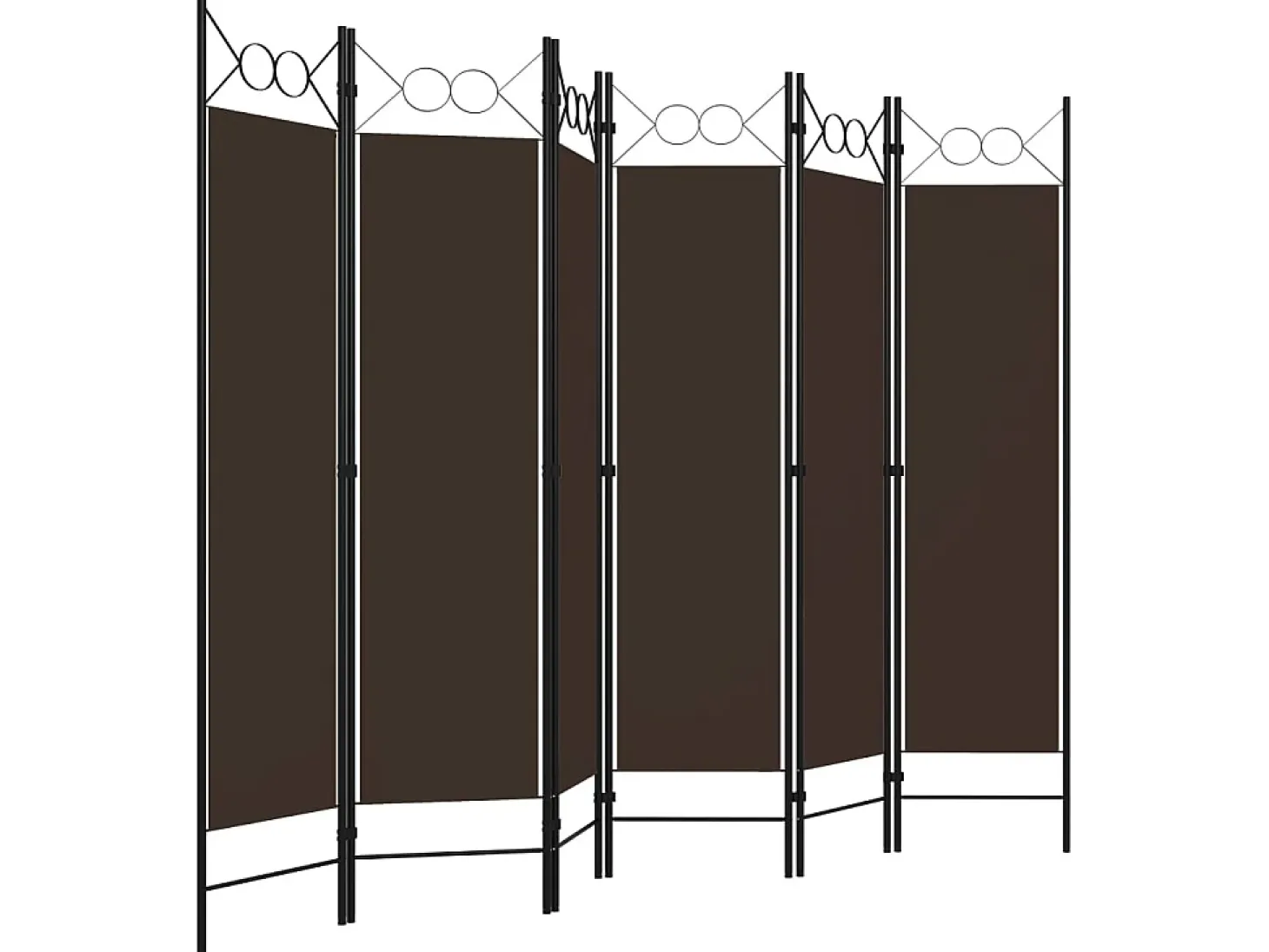 Biombo divisor de 6 paneles marrón 240x180 cm ES403632