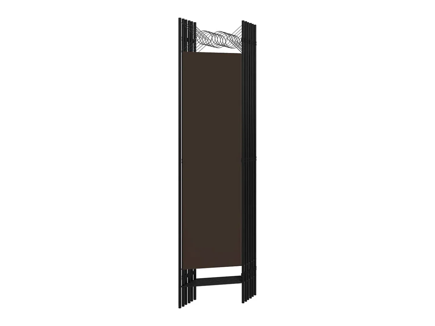Biombo divisor de 6 paneles marrón 240x180 cm ES403632