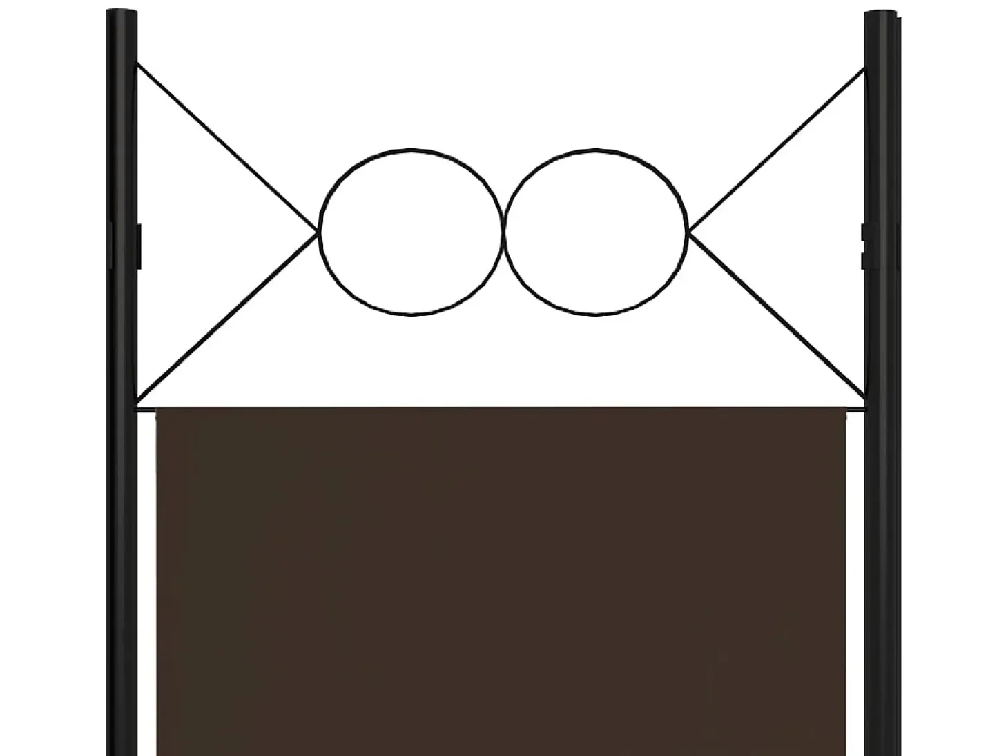 Biombo divisor de 6 paneles marrón 240x180 cm ES403632