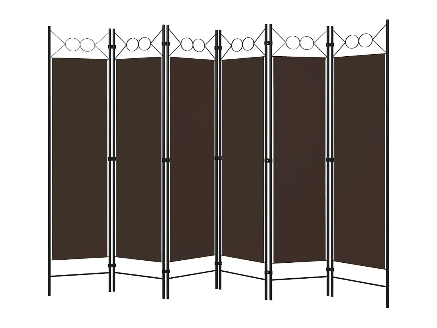 Biombo divisor de 6 paneles marrón 240x180 cm ES403632