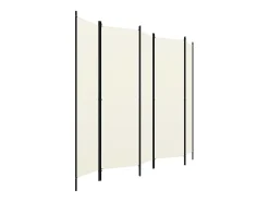 Biombo divisor de 5 paneles blanco 250x180 cm ES451531