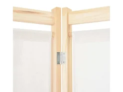 Biombo divisor de 6 paneles de tela color crema 240x170x4 cm ES139522