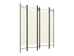 Biombo divisor de 5 paneles blanco 200x180 cm ES659418