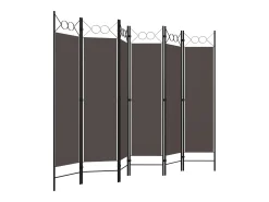 Biombo divisor de 6 paneles gris antracita 240x180 cm ES836330