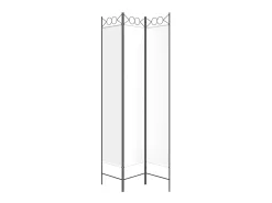 Biombo divisor de 3 paneles de tela blanco 120x220 cm ES715195