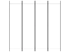 Biombo divisor de 4 paneles de tela blanco 200x200 cm ES246517