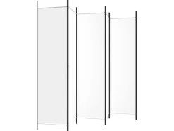 Biombo divisor de 6 paneles de tela blanco 300x200 cm ES926712
