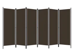 Biombo divisor de 6 paneles marrón 300x180 cm ES271434