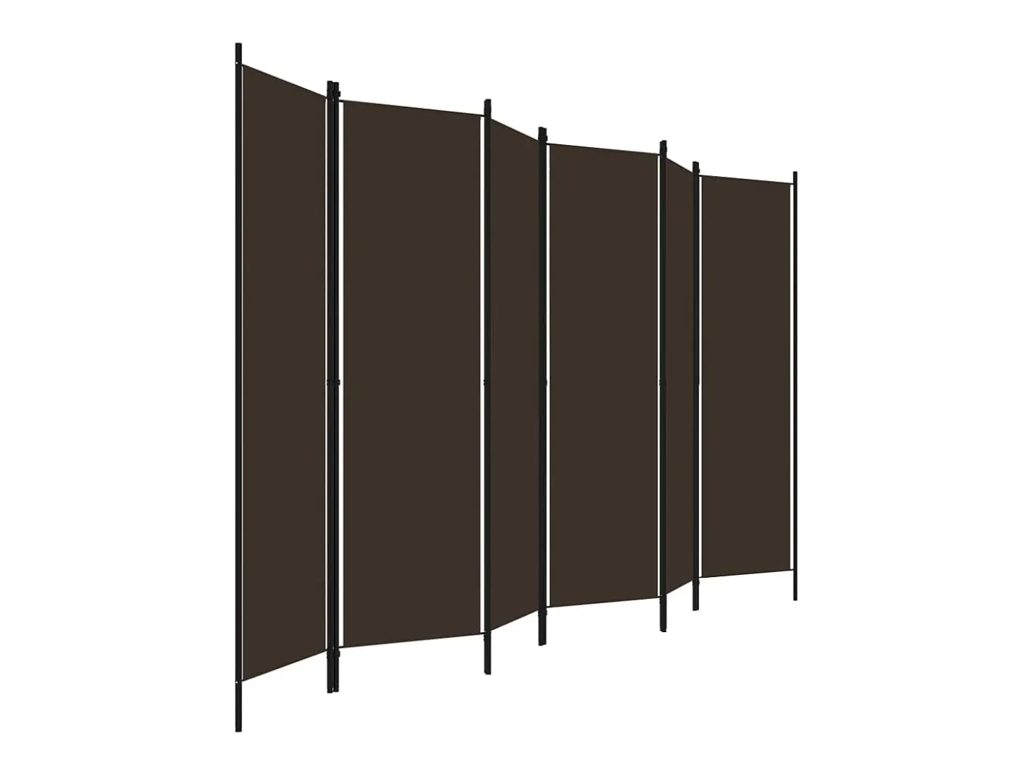 Biombo divisor de 6 paneles marrón 300x180 cm ES271434