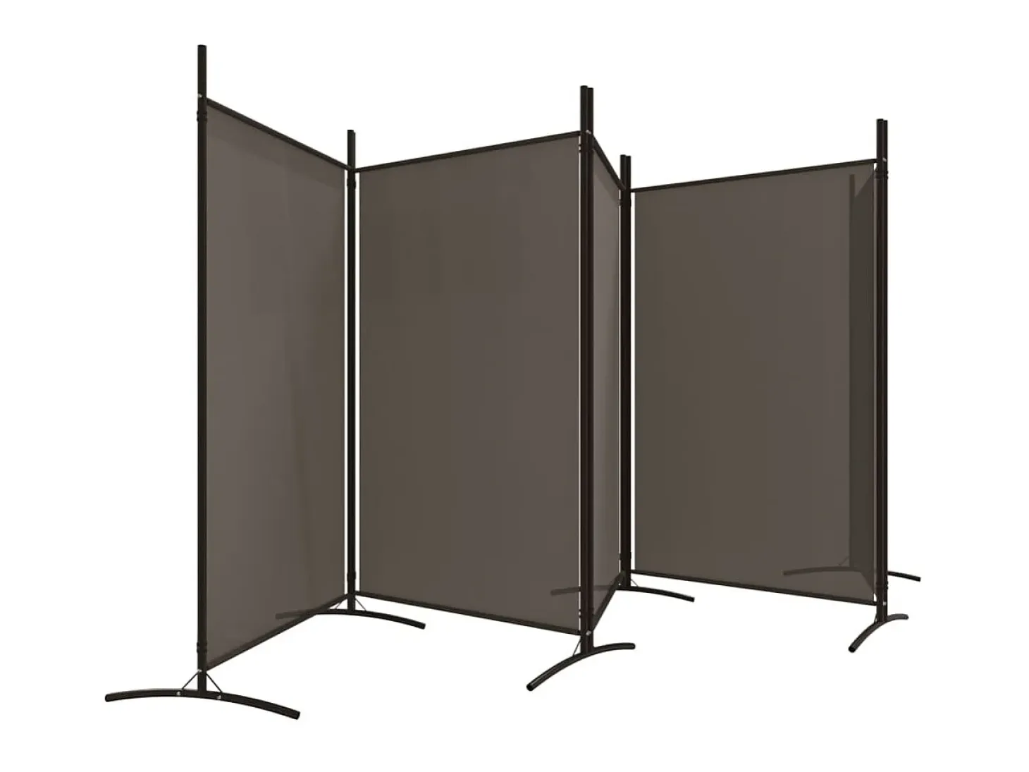 Biombo divisor de 5 paneles de tela gris antracita 433x180 cm ES779876
