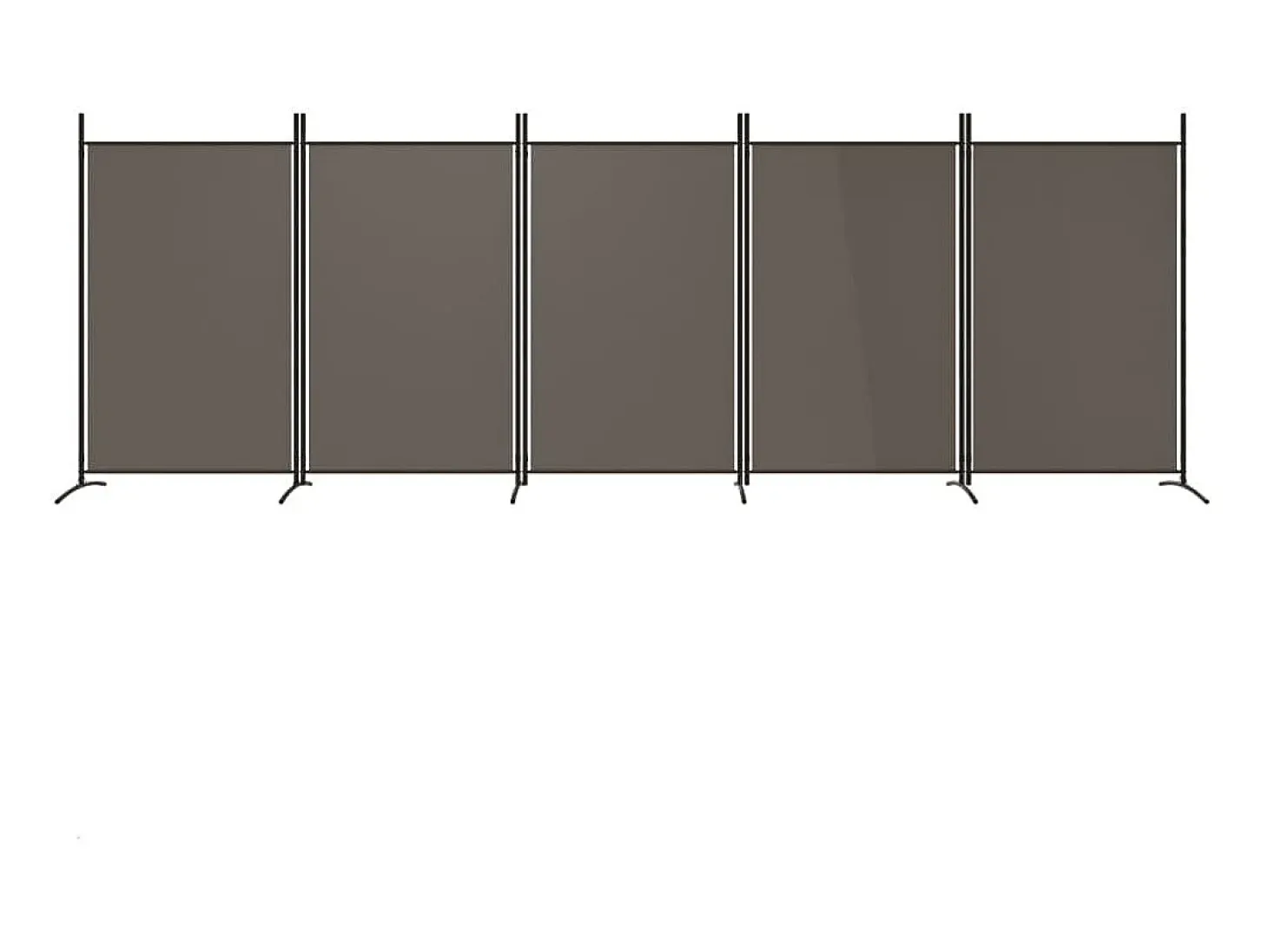 Biombo divisor de 5 paneles de tela gris antracita 433x180 cm ES779876