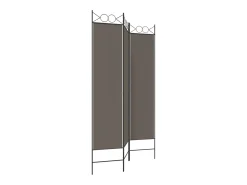 Biombo divisor de 3 paneles de tela gris antracita 120x200 cm ES753659