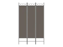 Biombo divisor de 3 paneles de tela gris antracita 120x200 cm ES753659