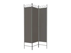 Biombo divisor de 3 paneles de tela gris antracita 120x200 cm ES753659