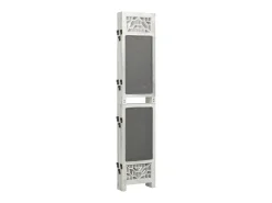 Biombo divisor de 6 paneles de tela gris 210x165 cm ES717133
