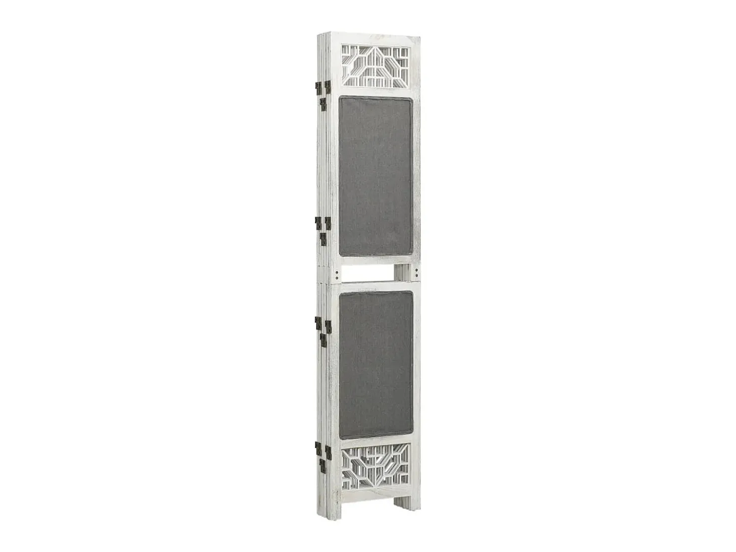 Biombo divisor de 6 paneles de tela gris 210x165 cm ES717133