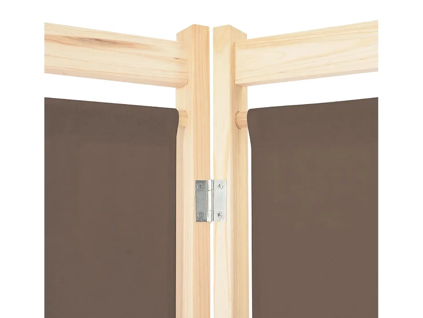 Biombo divisor de 4 paneles de tela marrón 160x170x4 cm ES512457