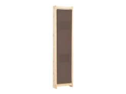 Biombo divisor de 4 paneles de tela marrón 160x170x4 cm ES512457