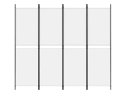 Biombo divisor de 4 paneles de tela blanco 200x180 cm ES757429