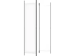 Biombo divisor de 3 paneles de tela blanco 150x220 cm ES924909