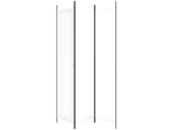 Biombo divisor de 3 paneles de tela blanco 150x220 cm ES924909