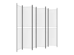 Biombo divisor de 6 paneles de tela blanco 300x220 cm ES661032