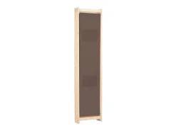 Biombo divisor de 3 paneles de tela marrón 120x170x4 cm ES938514